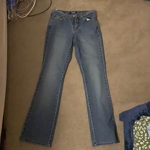 Low rise light blue jeans. Size 6. Angels brand
